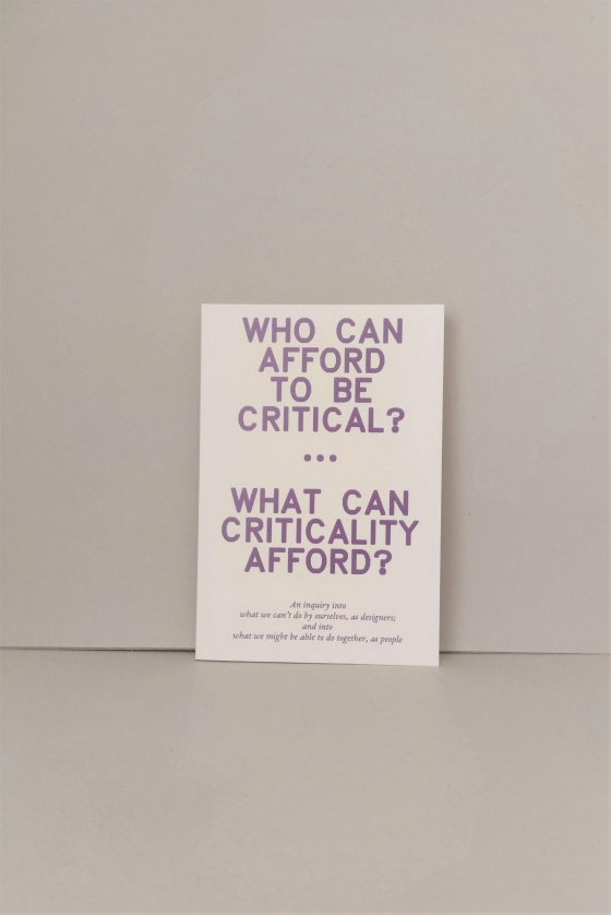 who can afford to be critical?